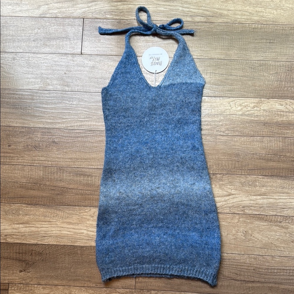 Princess Polly Blue Tie Front Bodycon Mini Dress